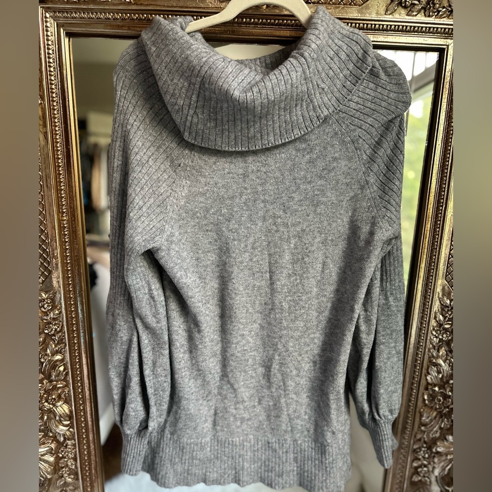 Anthropologie Paloma Oversized Gray Knit Tunic Sweater Medium - Picture 6 of 7